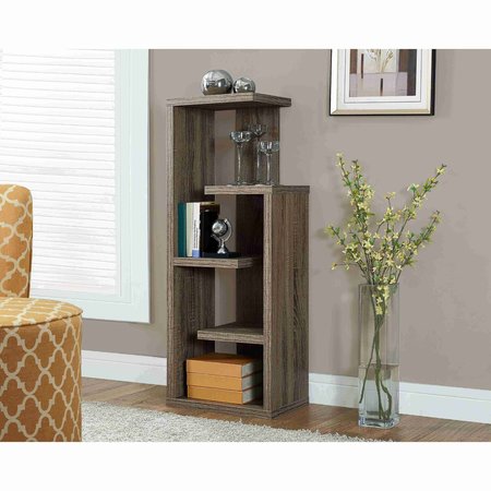 Monarch Specialties Bookshelf, Bookcase, Etagere, 4 Tier, 48"H, Office, Bedroom, Laminate, Brown, Contemporary, Modern I 2467